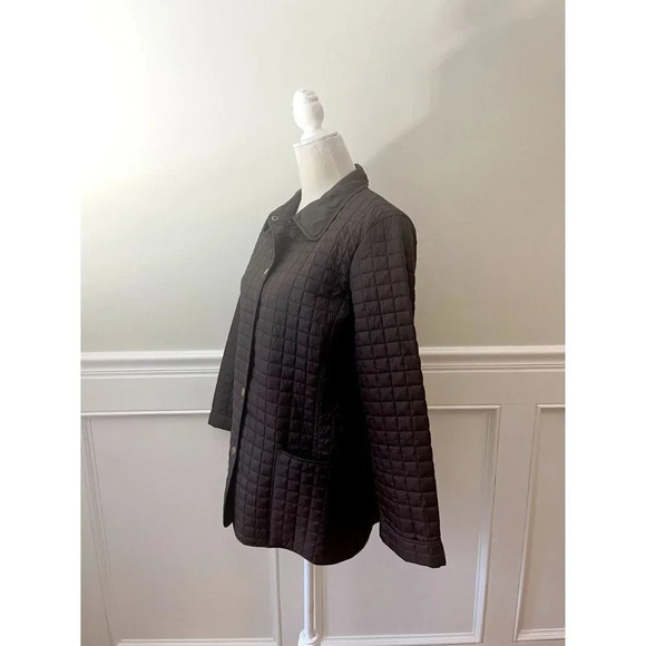 Folio Brown Quilted Snap Front Jacket M - Picture 2 of 4